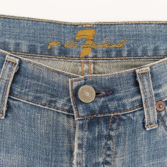7 For All Mankind Womens 27 Button Fly Bootcut Denim Jeans Boot Cut All Cotton - Picture 7 of 11